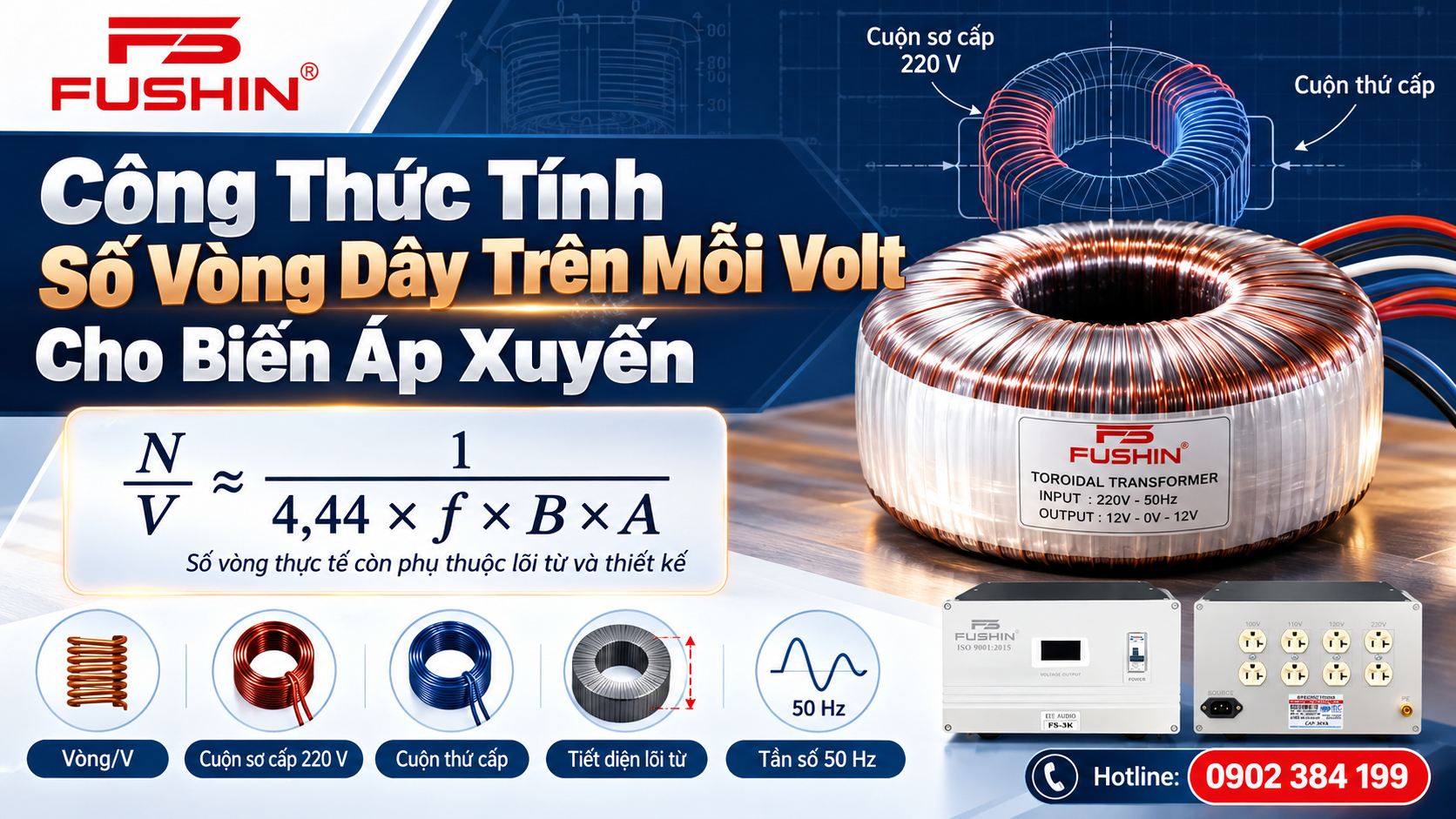 Công Thức Tính Số Vòng Dây Trên Mỗi Volt Cho Biến Áp Xuyến
