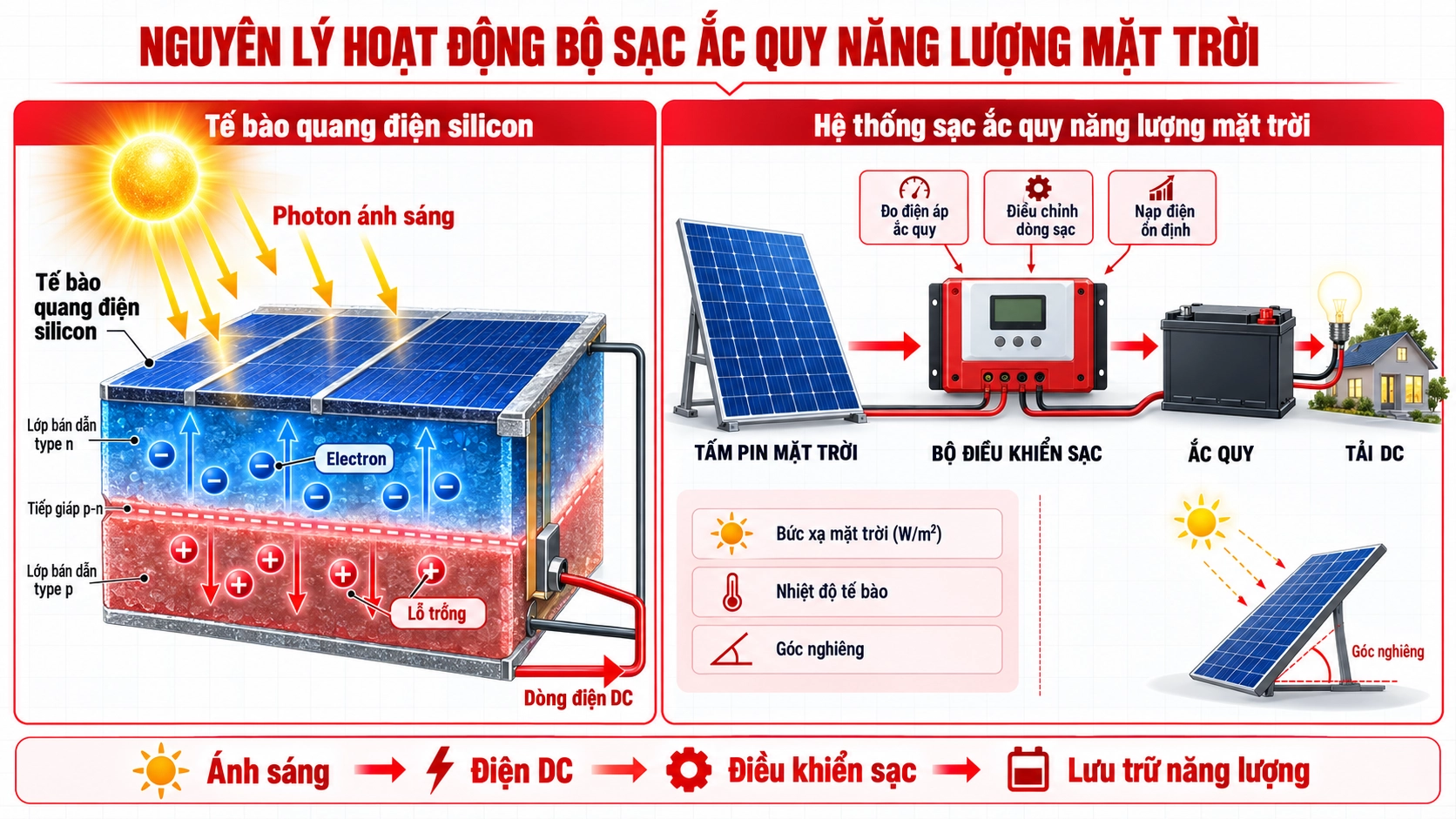 nguyên lý hoạt động bộ sạc ắc quy năng lượng mặt trời